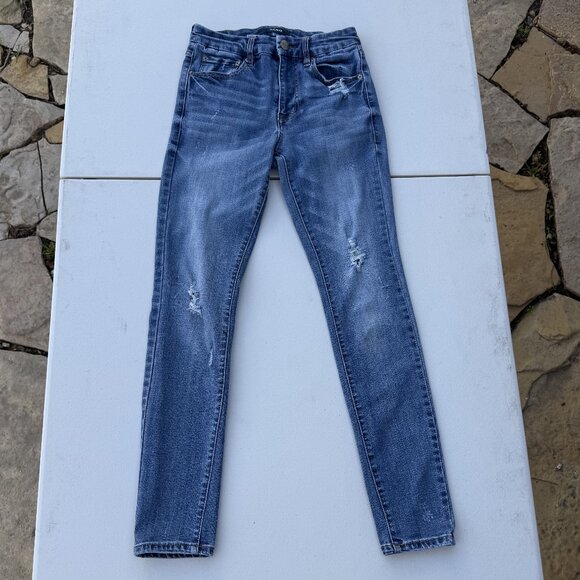 High-Rise Curvy Distressed Women's Skinny Jeans - Picture 1 of 5